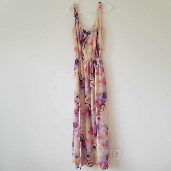 🌸 Show Me Your MuMu Kendall Maxi Dress in Abers Barbers Slit Size Small - Picture 5 of 8
